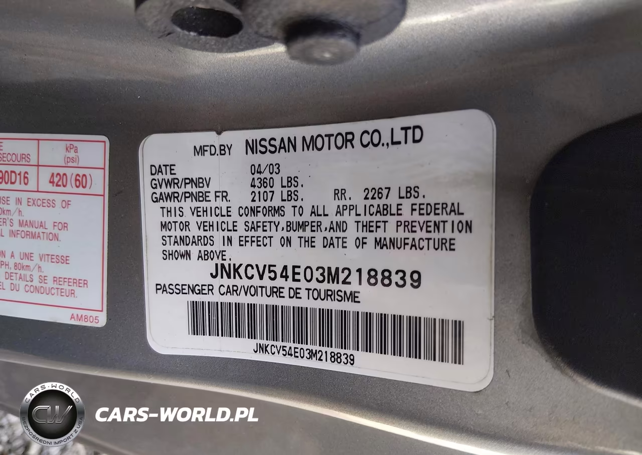 2003 Infiniti G35 Base W-Leather VIN:JNKCV54E03M218839 - 9