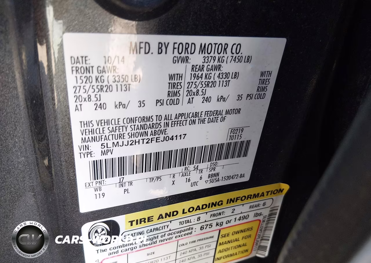 2015 Lincoln Navigator VIN:5LMJJ2HT2FEJ04117 - 9