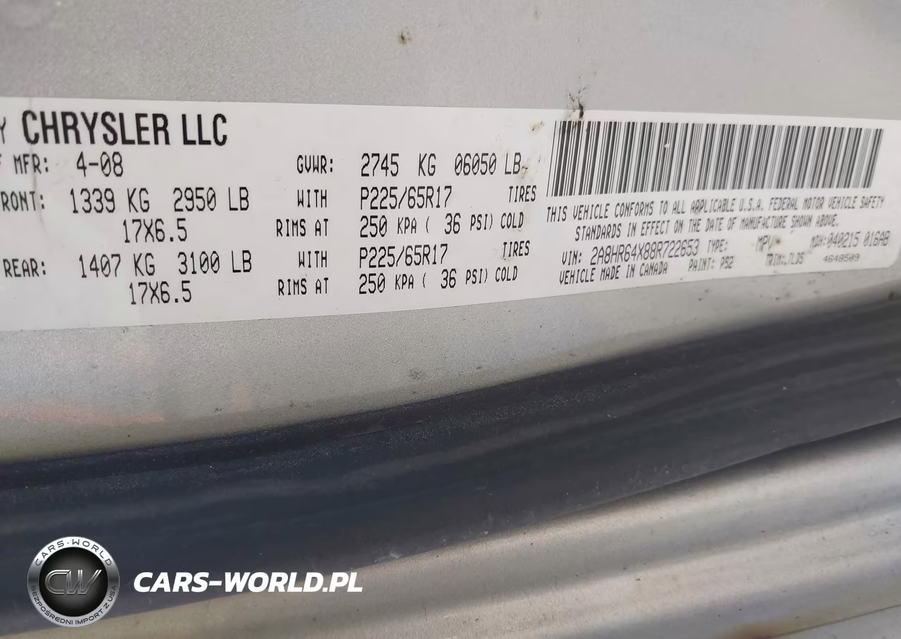 2008 Chrysler Town & Country Limited VIN:2A8HR64X88R722653 - 9