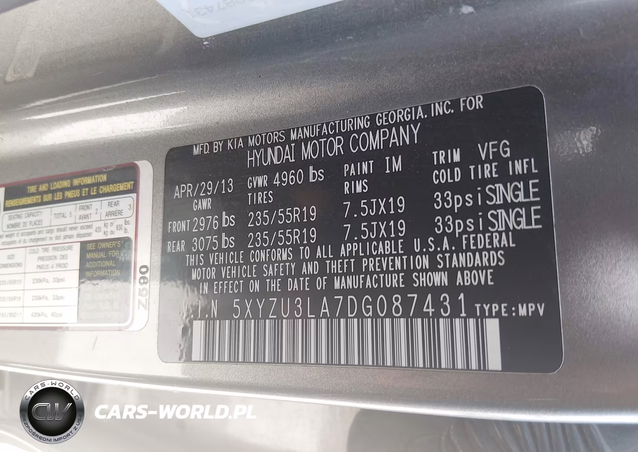2013 Hyundai Santa Fe Sport 2.0T VIN:5XYZU3LA7DG087431 - 9