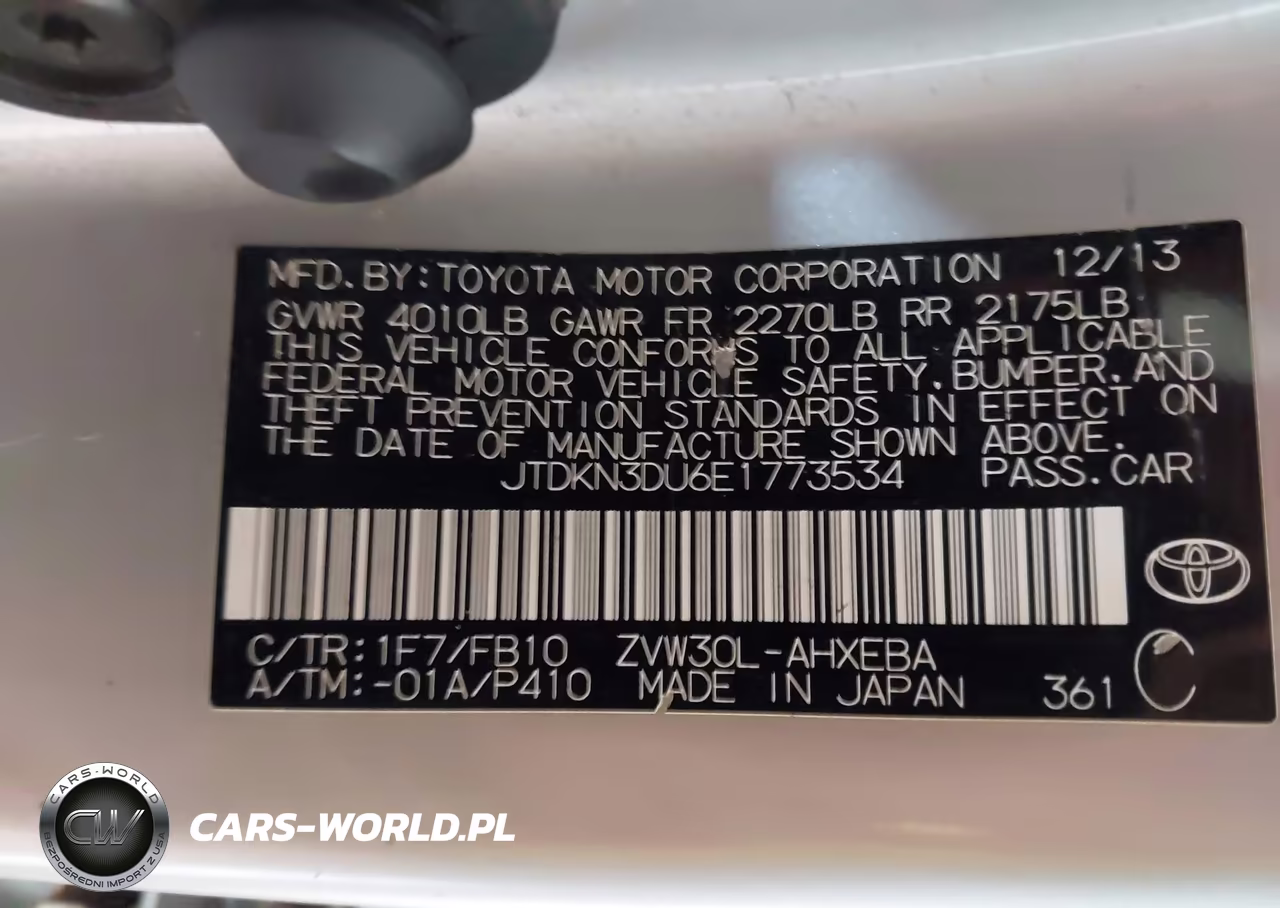 2014 Toyota Prius Two VIN:JTDKN3DU6E1773534 - 9