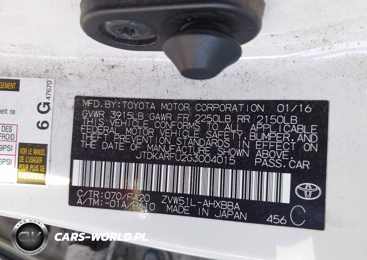 2016 Toyota Prius Two Eco VIN:JTDKARFU2G3004015 - 9