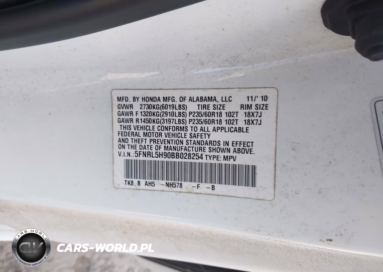 2011 Honda Odyssey Touring-Touring Elite VIN:5FNRL5H90BB028254 - 9