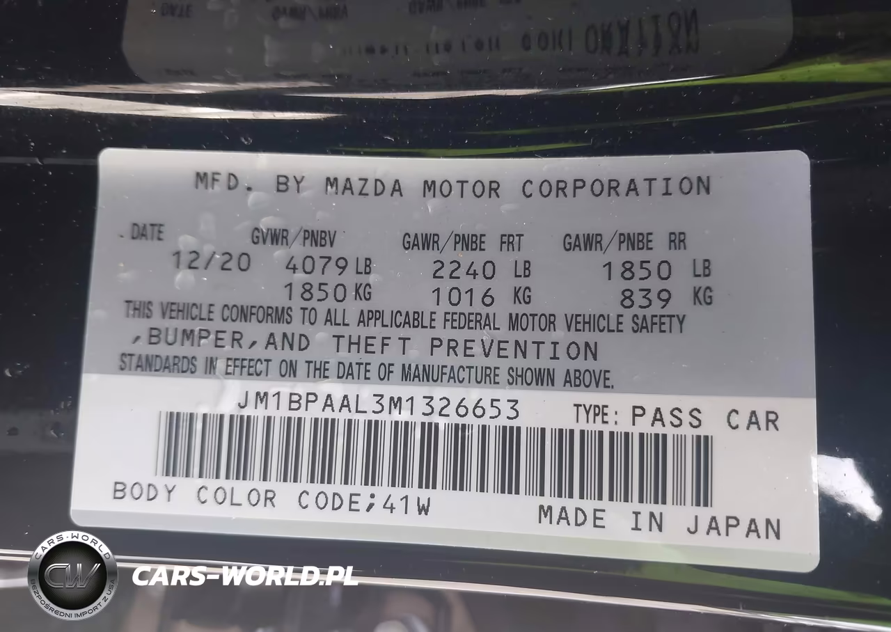 2021 Mazda Mazda3 2.5 S VIN:JM1BPAAL3M1326653 - 9