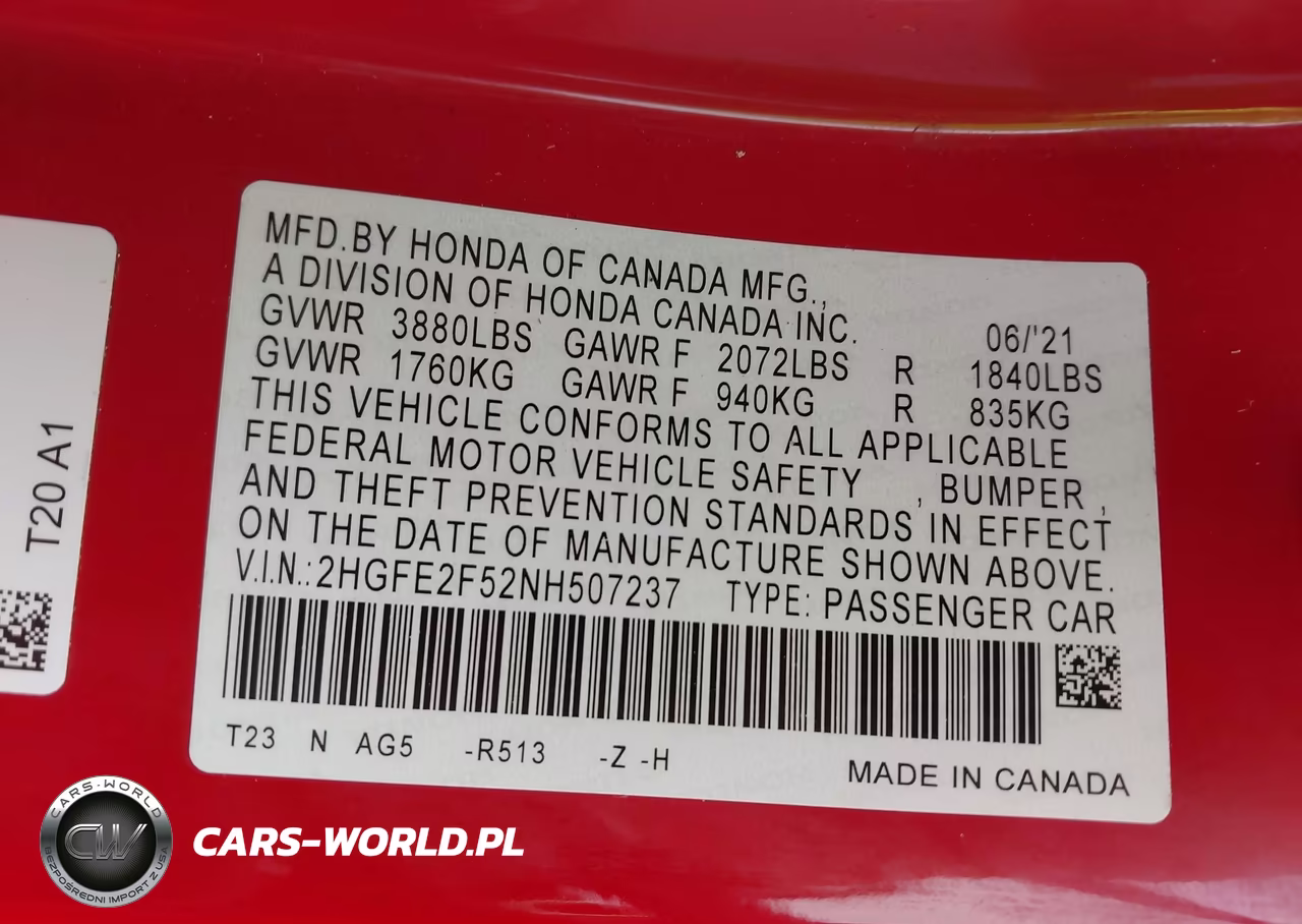 2022 Honda Civic Sport VIN:2HGFE2F52NH507237 - 9
