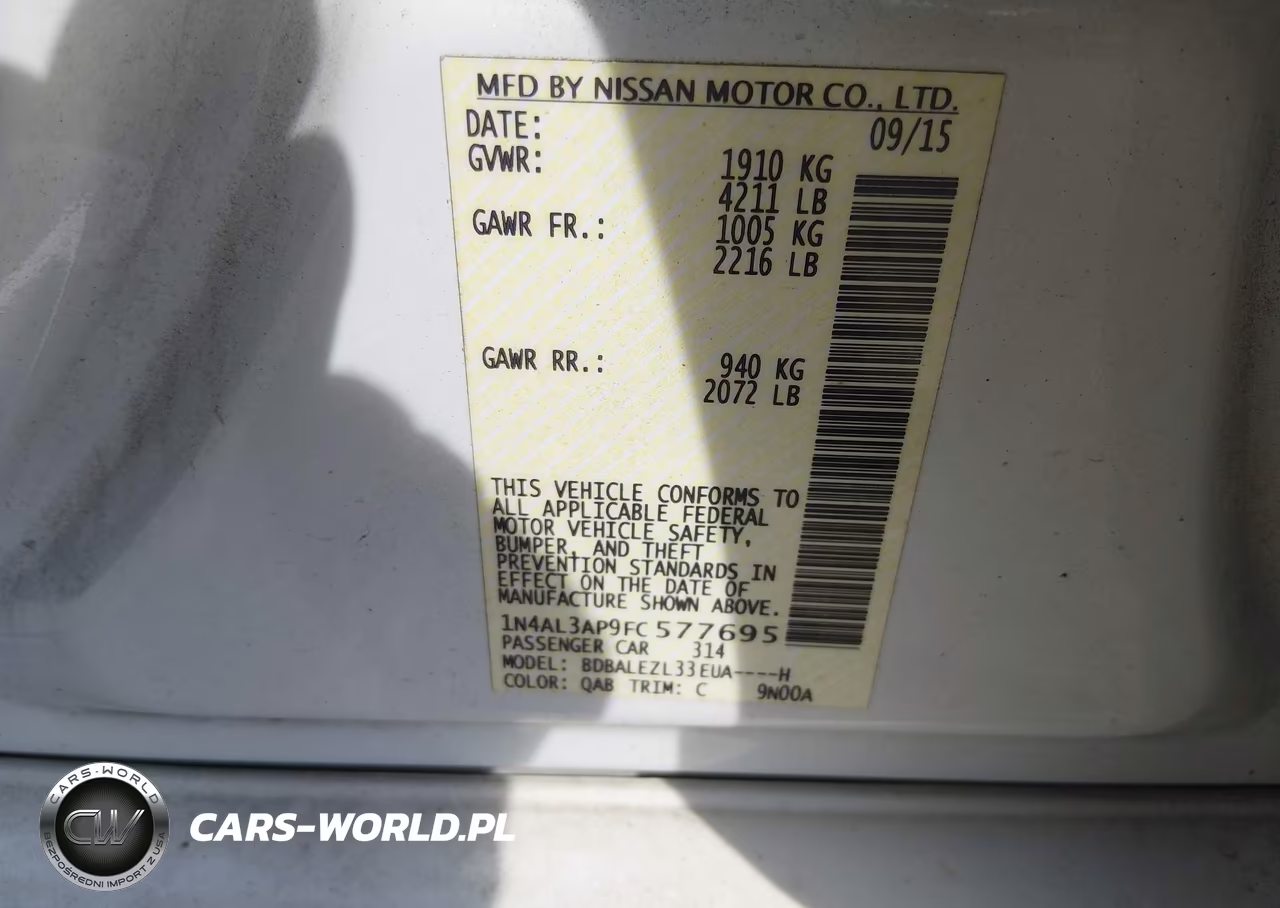 2015 Nissan Altima 2.5 S VIN:1N4AL3AP9FC577695 - 9