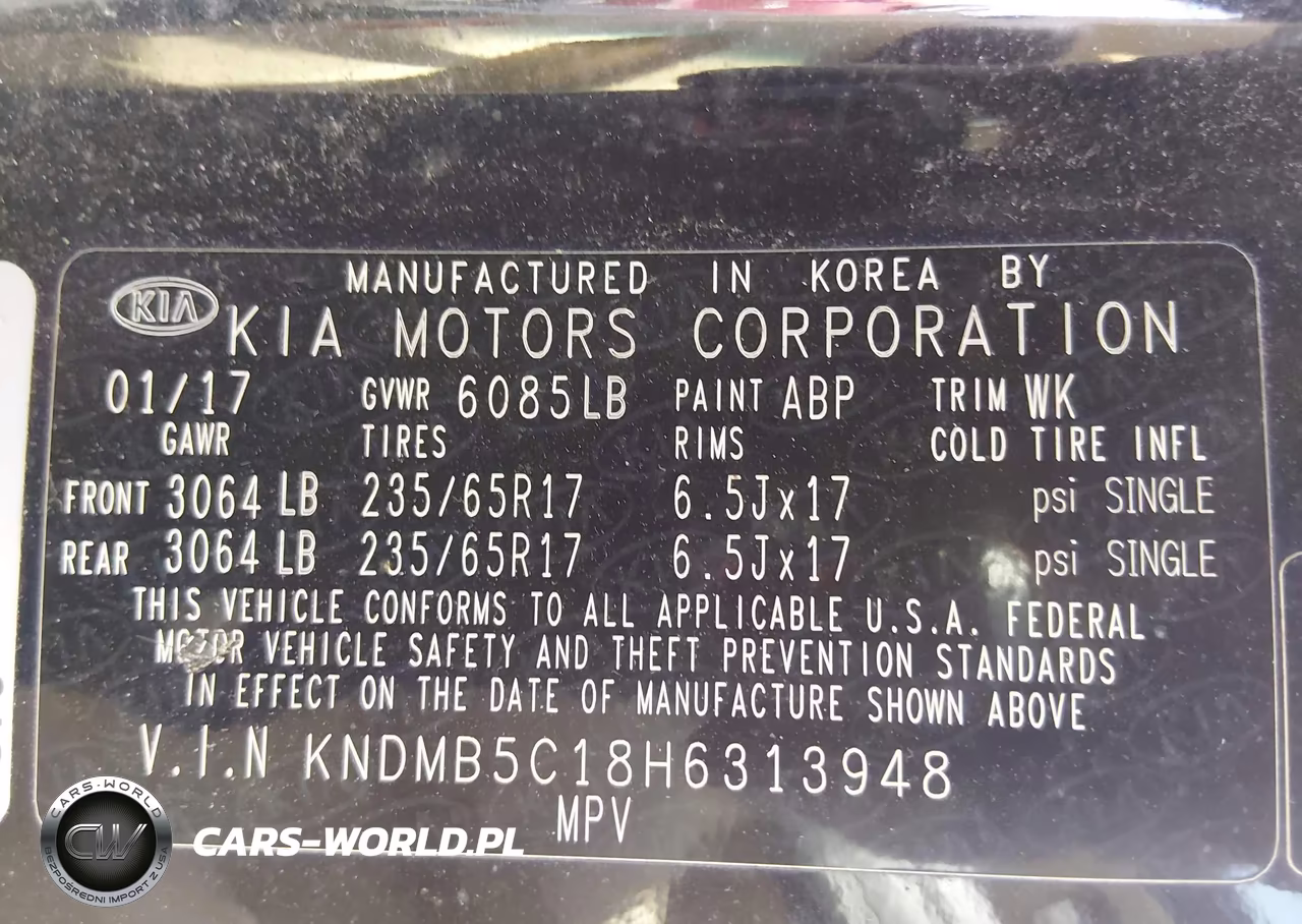 2017 Kia Sedona Lx VIN:KNDMB5C18H6313948 - 9