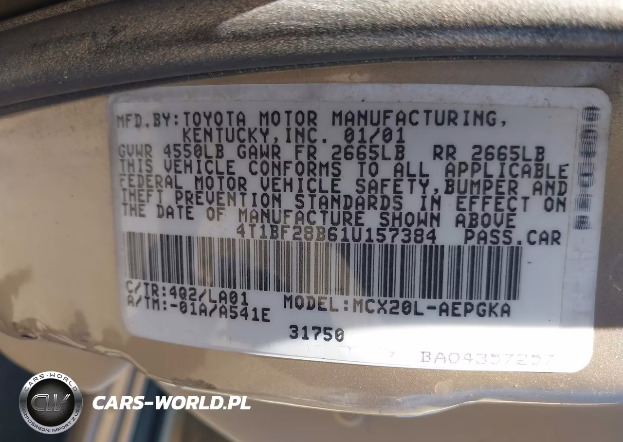 2001 Toyota Avalon Xls VIN:4T1BF28B61U157384 - 9