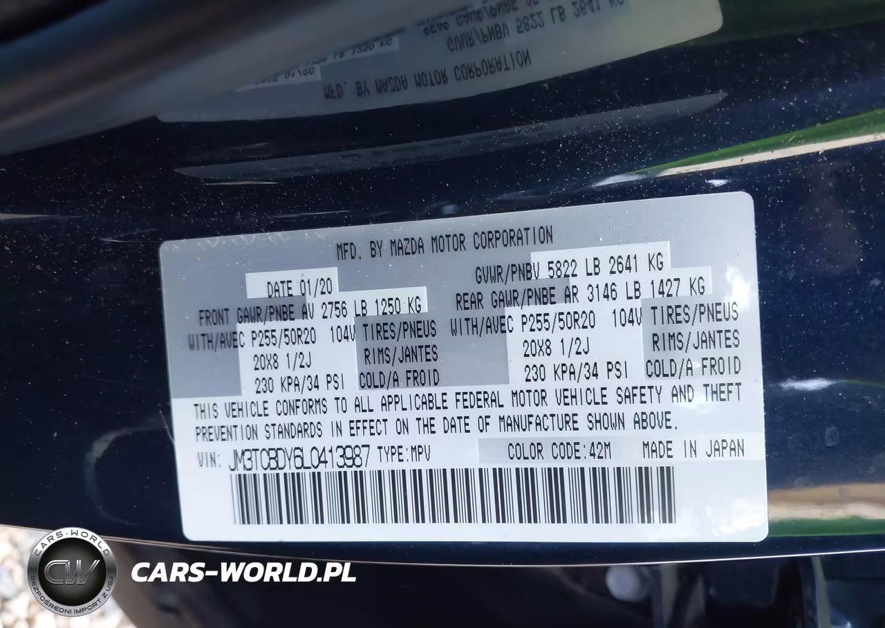 2020 Mazda Cx-9 Grand Touring VIN:JM3TCBDY6L0413987 - 9
