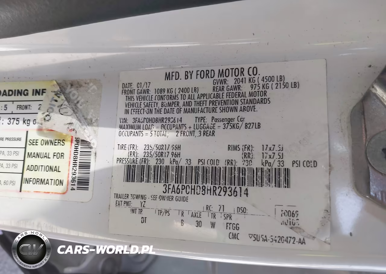 2017 Ford Fusion Se VIN:3FA6P0HD8HR293614 - 9