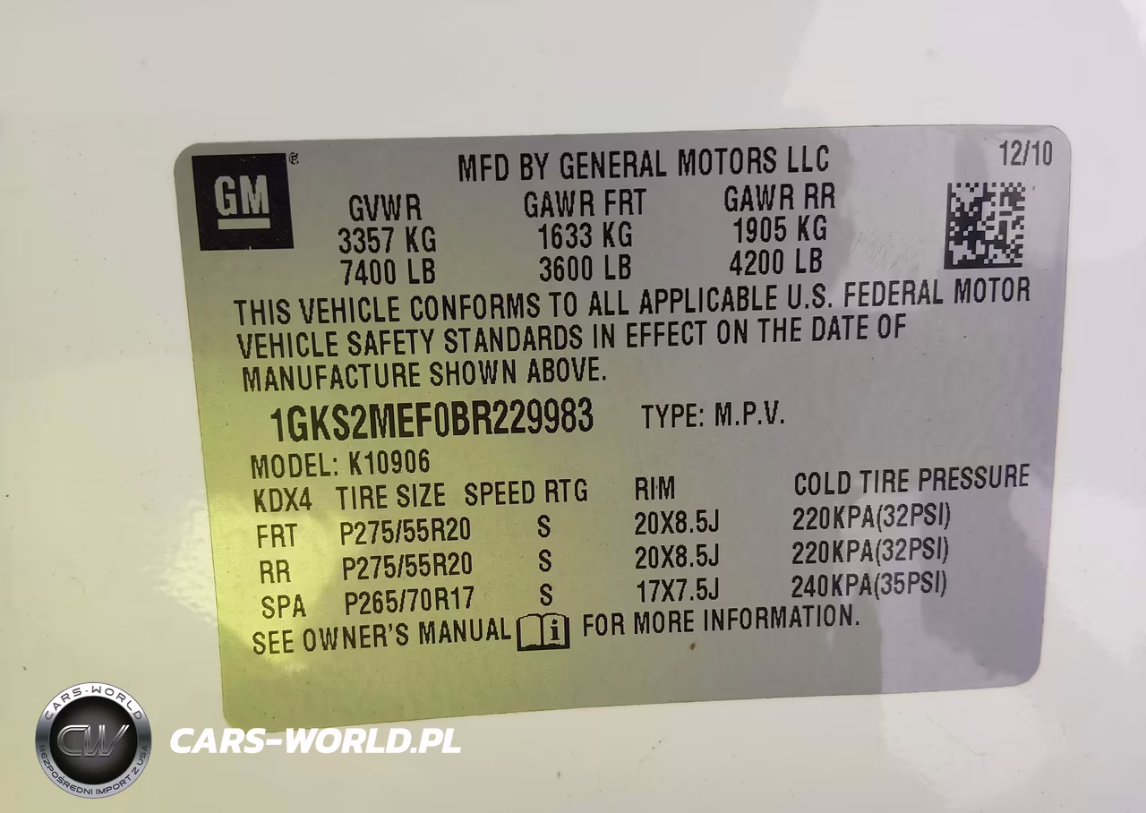 2011 GMC Yukon Xl 1500 Denali VIN:1GKS2MEF0BR229983 - 9