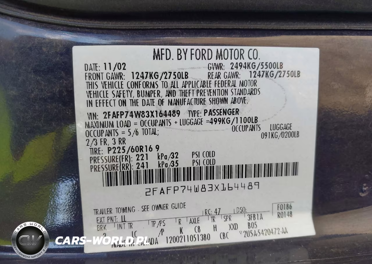 2003 Ford Crown Victoria Lx VIN:2FAFP74W83X164489 - 9