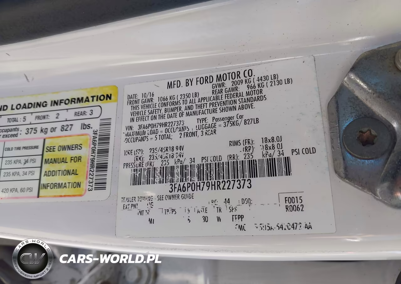 2017 Ford Fusion Se VIN:3FA6P0H79HR227373 - 9