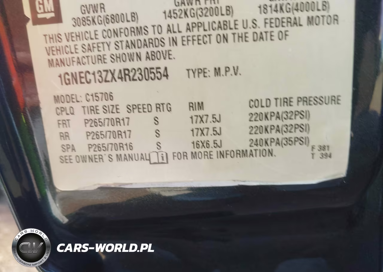 2004 Chevrolet Tahoe Ls VIN:1GNEC13ZX4R230554 - 9