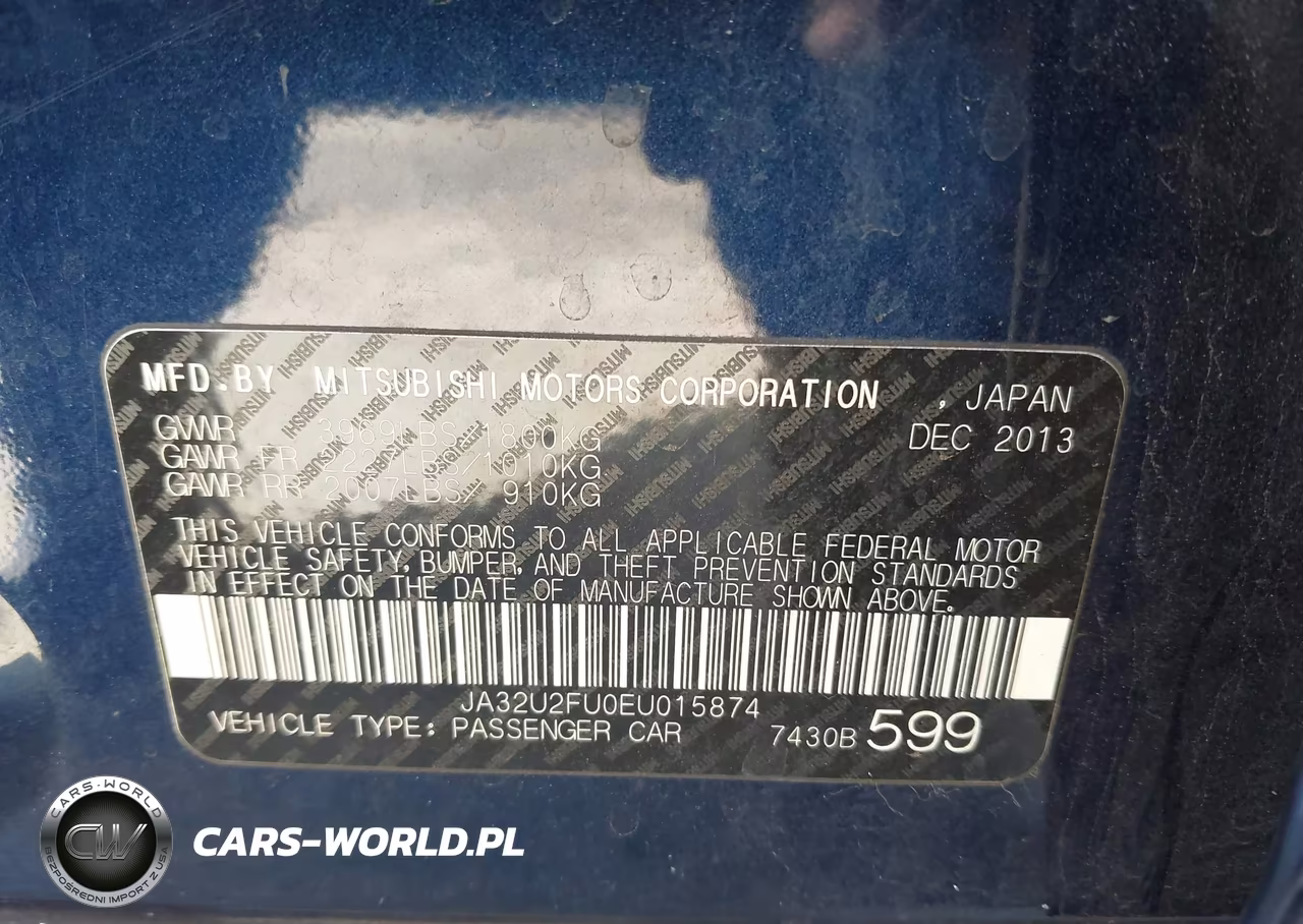2014 Mitsubishi Lancer Es VIN:JA32U2FU0EU015874 - 9