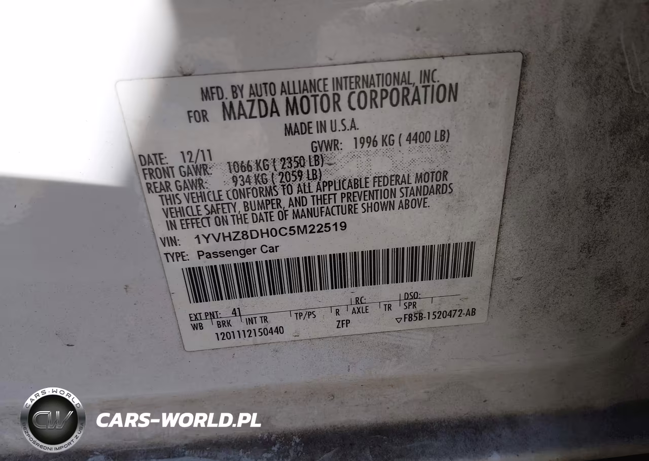 2012 Mazda Mazda6 I Touring VIN:1YVHZ8DH0C5M22519 - 9