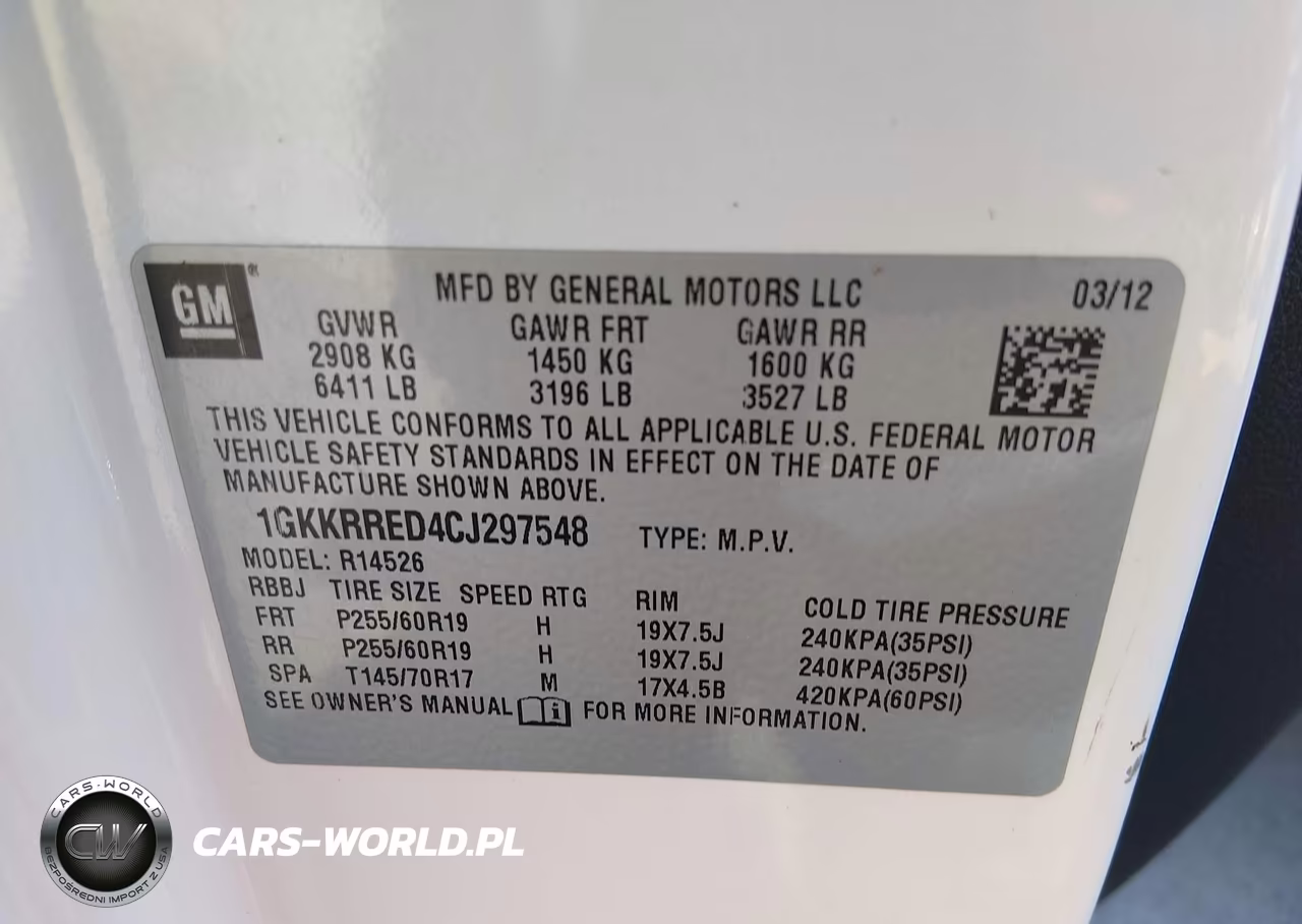 2012 GMC Acadia Slt-1 VIN:1GKKRRED4CJ297548 - 8