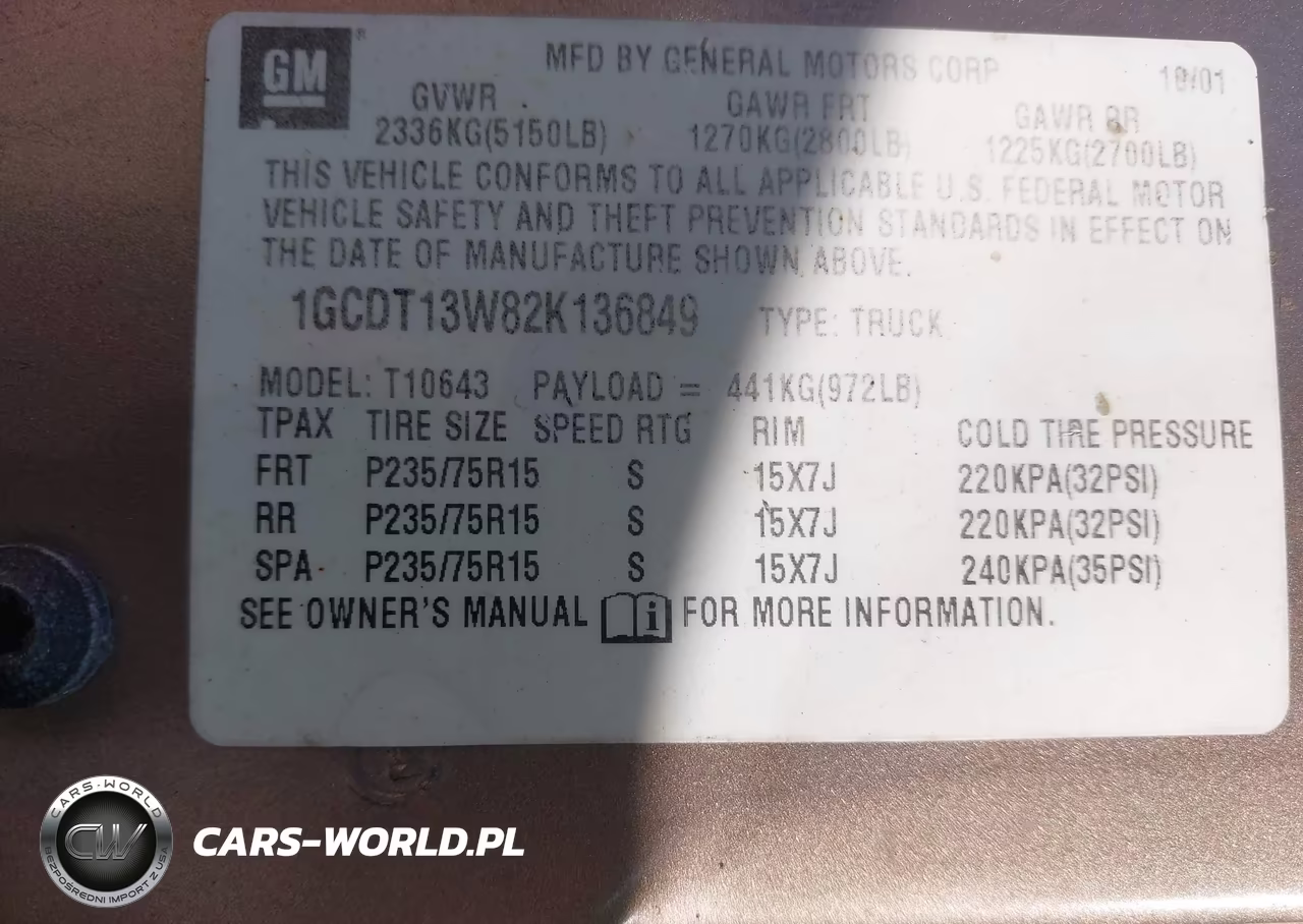 2002 Chevrolet S-10 Ls VIN:1GCDT13W82K136849 - 9