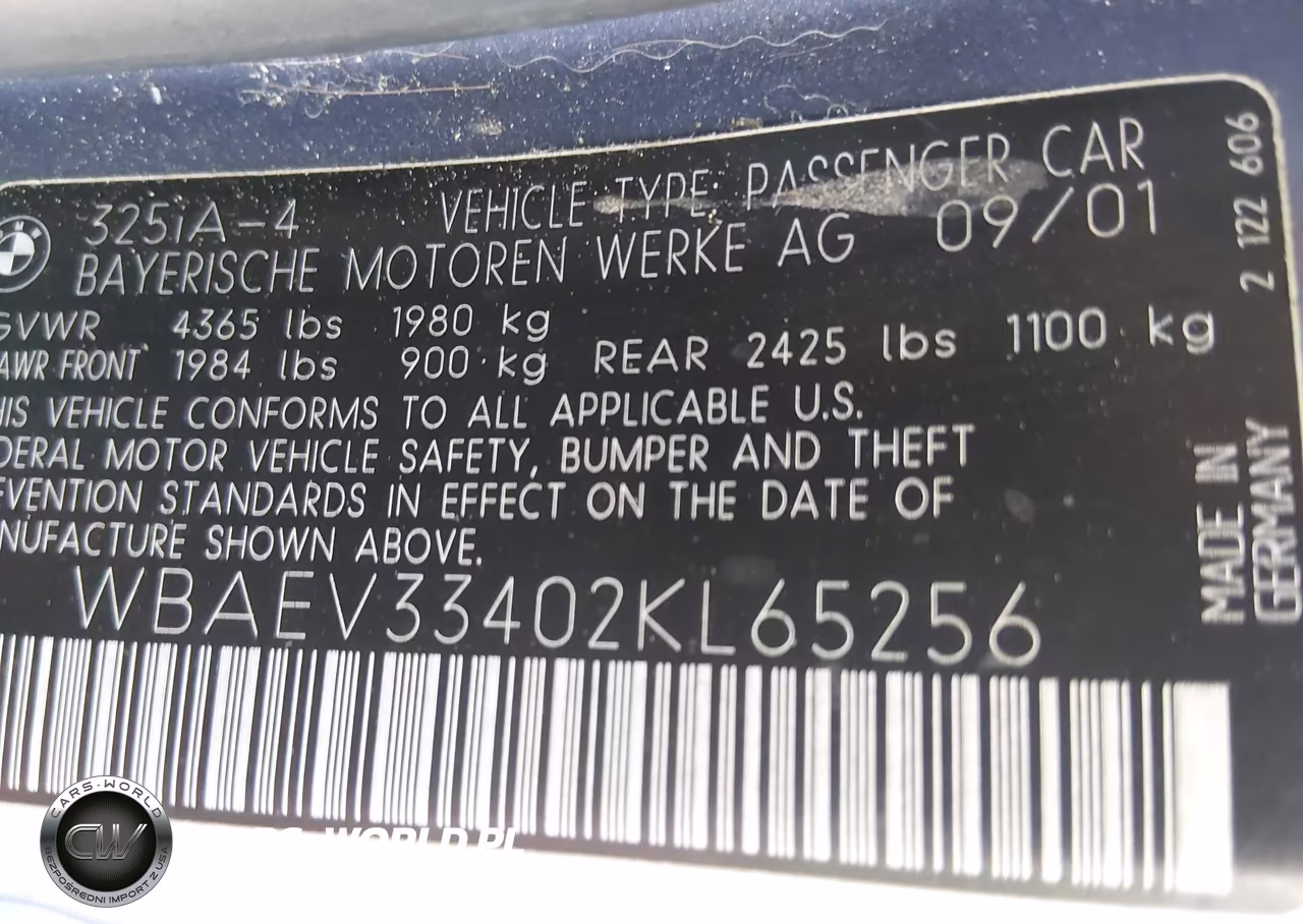 2002 BMW 325I VIN:WBAEV33402KL65256 - 9