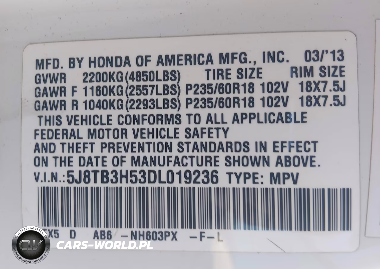 2013 Acura Rdx VIN:5J8TB3H53DL019236 - 9