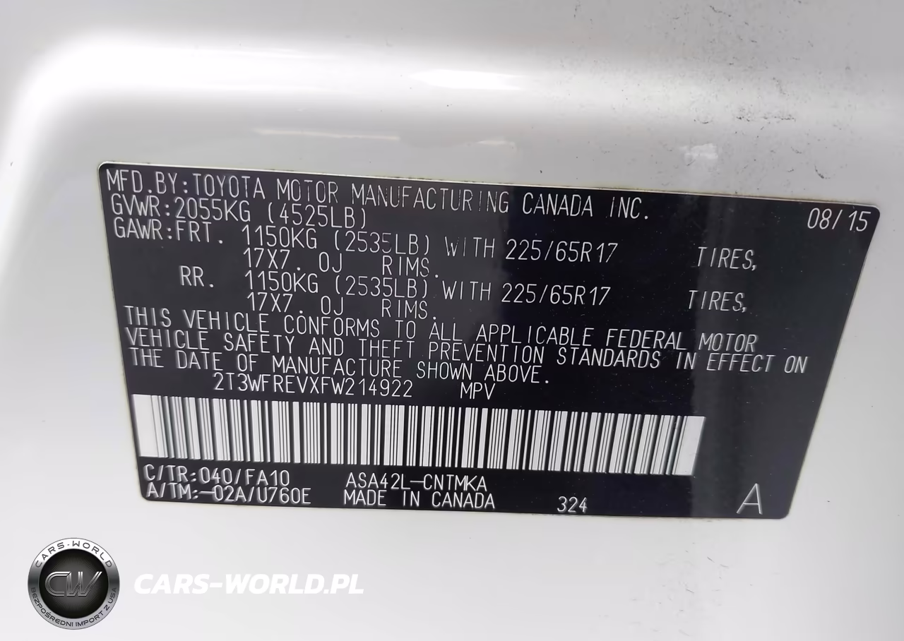 2015 Toyota Rav4 Xle VIN:2T3WFREVXFW214922 - 9