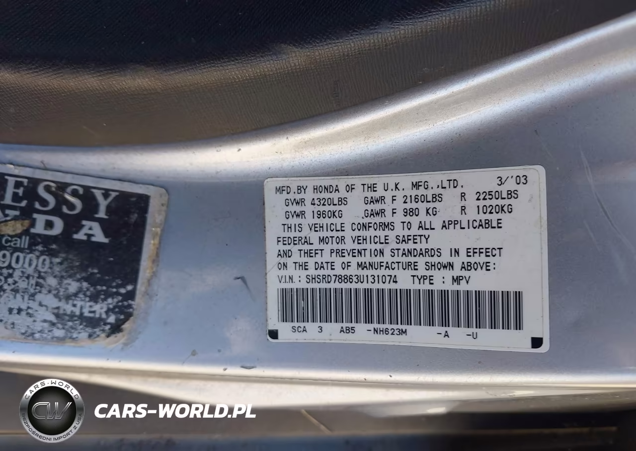 2003 Honda Cr-V Ex VIN:SHSRD78863U131074 - 9