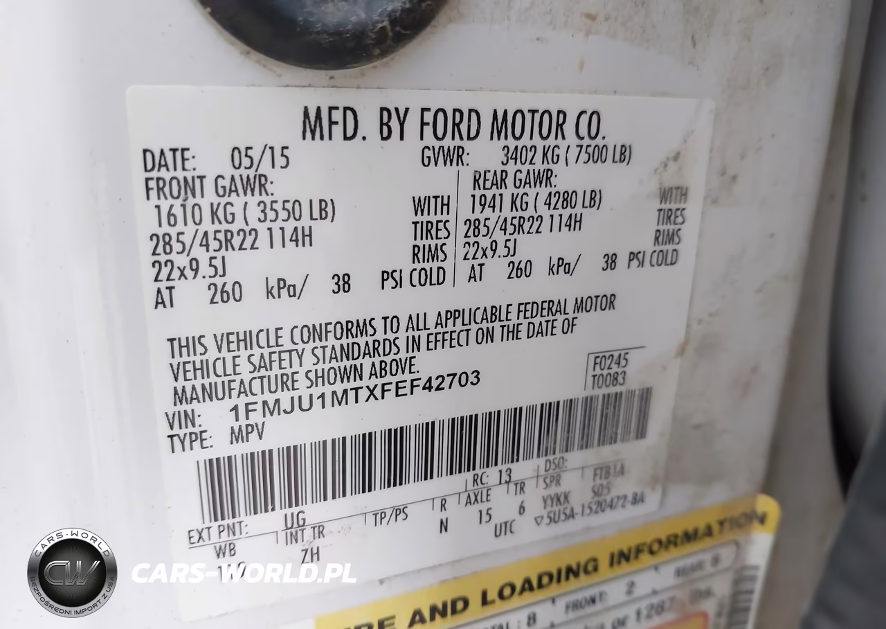 2015 Ford Expedition Platinum VIN:1FMJU1MTXFEF42703 - 9