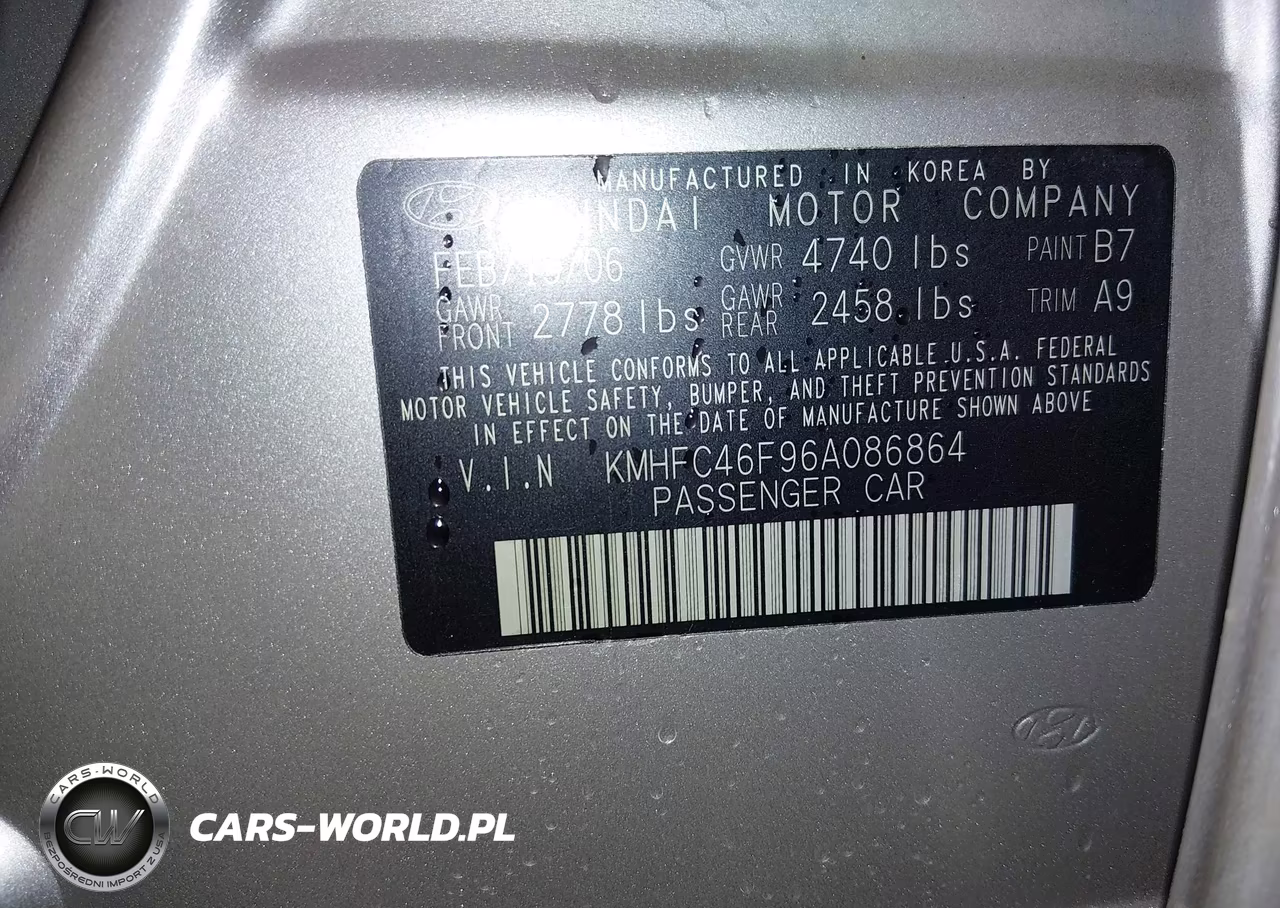 2006 Hyundai Azera Limited-Se VIN:KMHFC46F96A086864 - 9