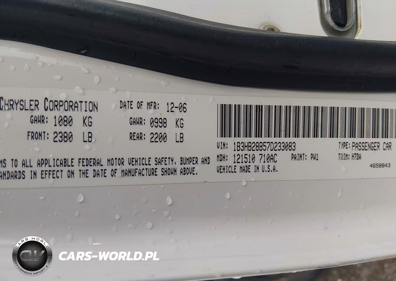 2007 Dodge Caliber VIN:1B3HB28B57D233083 - 9