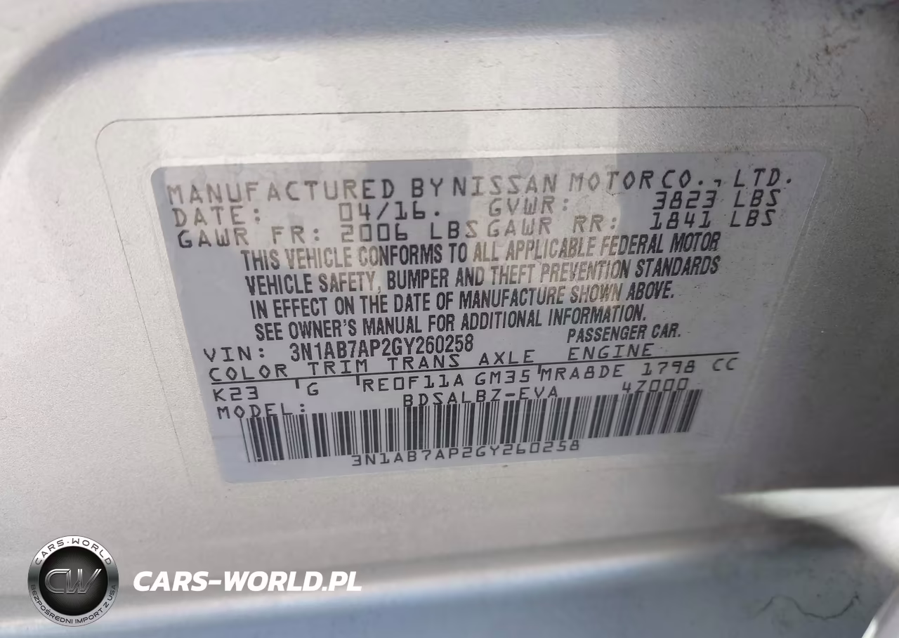 2016 Nissan Sentra S VIN:3N1AB7AP2GY260258 - 9