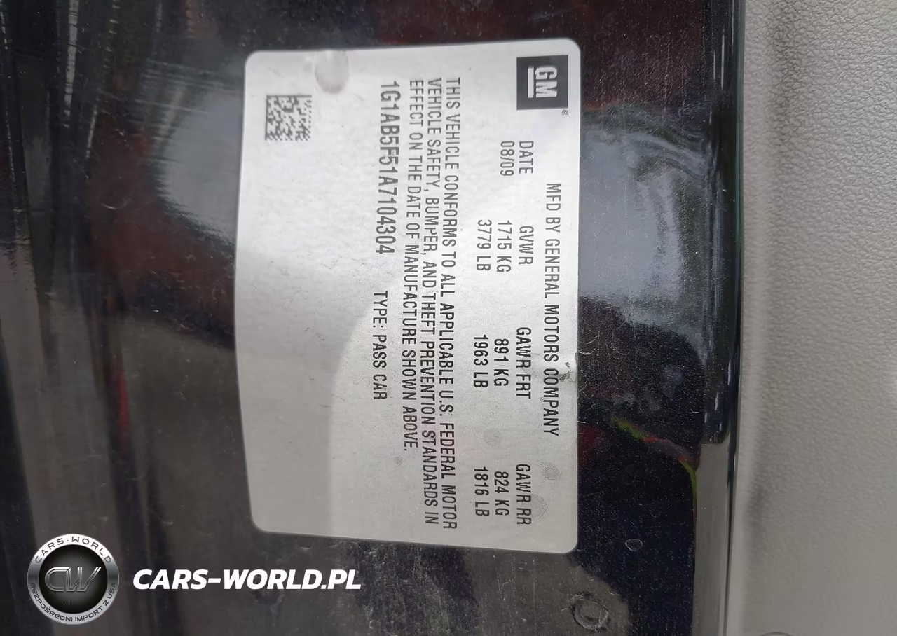 2010 Chevrolet Cobalt Ls VIN:1G1AB5F51A7104304 - 9