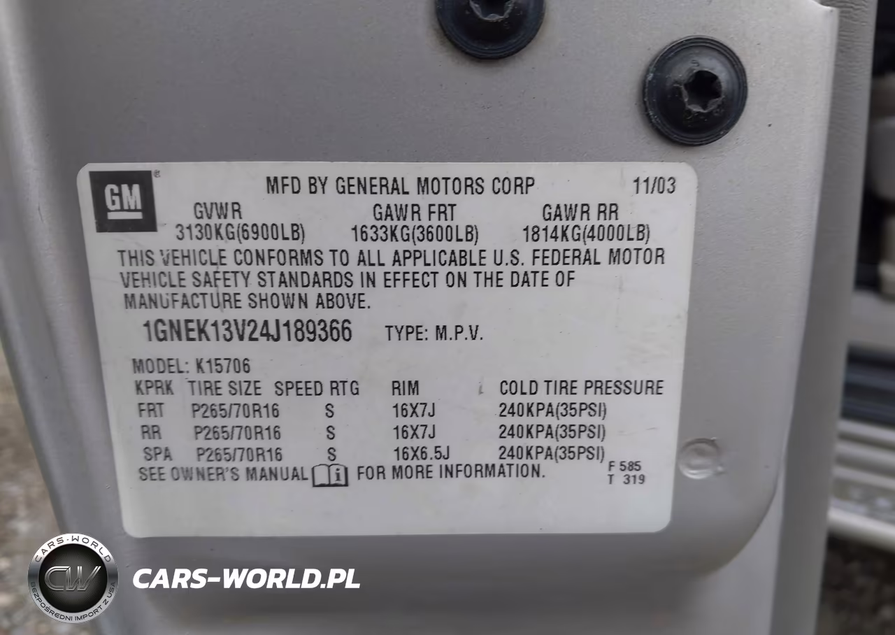 2004 Chevrolet Tahoe Ls VIN:1GNEK13V24J189366 - 9