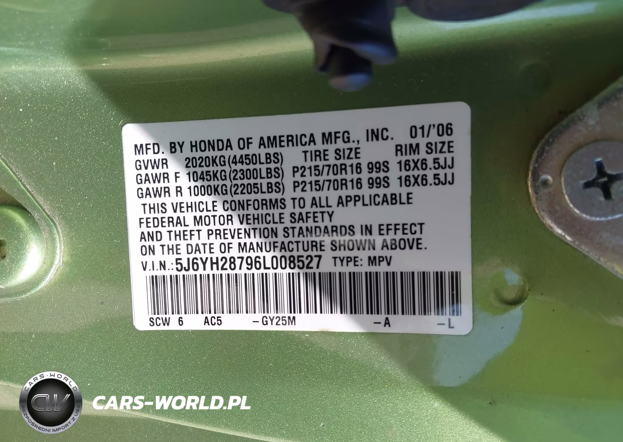 2006 Honda Element Ex-P VIN:5J6YH28796L008527 - 9