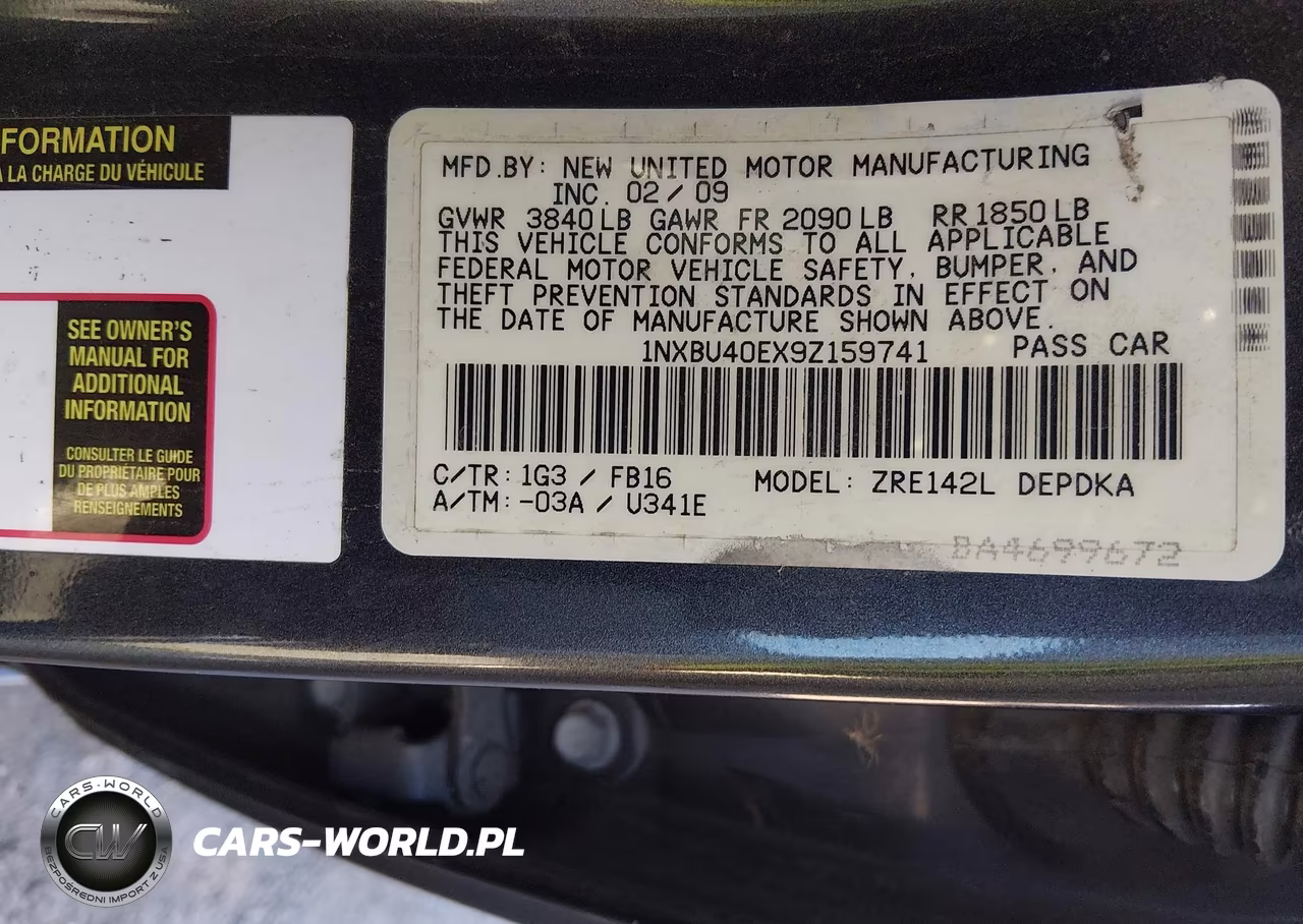 2009 Toyota Corolla Le VIN:1NXBU40EX9Z159741 - 9