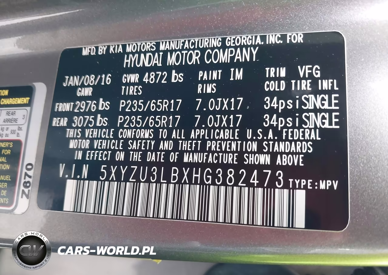 2017 Hyundai Santa Fe Sport 2.4L VIN:5XYZU3LBXHG382473 - 9