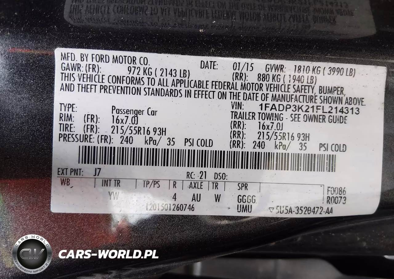 2015 Ford Focus Se VIN:1FADP3K21FL214313 - 9