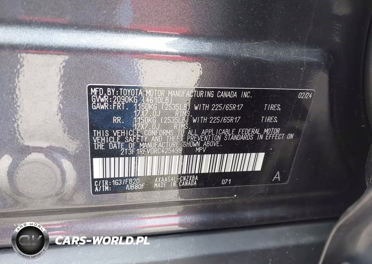 2024 Toyota Rav4 Le VIN:2T3F1RFV0RC425498 - 9