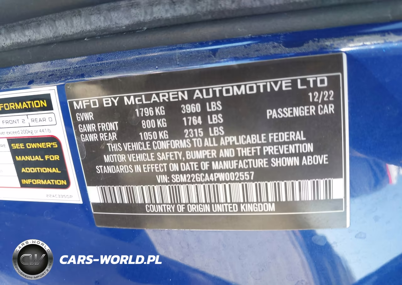 2023 Mclaren Gt VIN:SBM22GCA4PW002557 - 9
