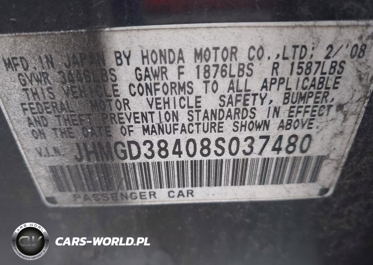 2008 Honda Fit VIN:JHMGD38408S037480 - 9