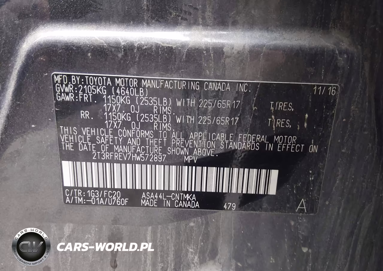 2017 Toyota Rav4 Xle VIN:2T3RFREV7HW572897 - 9
