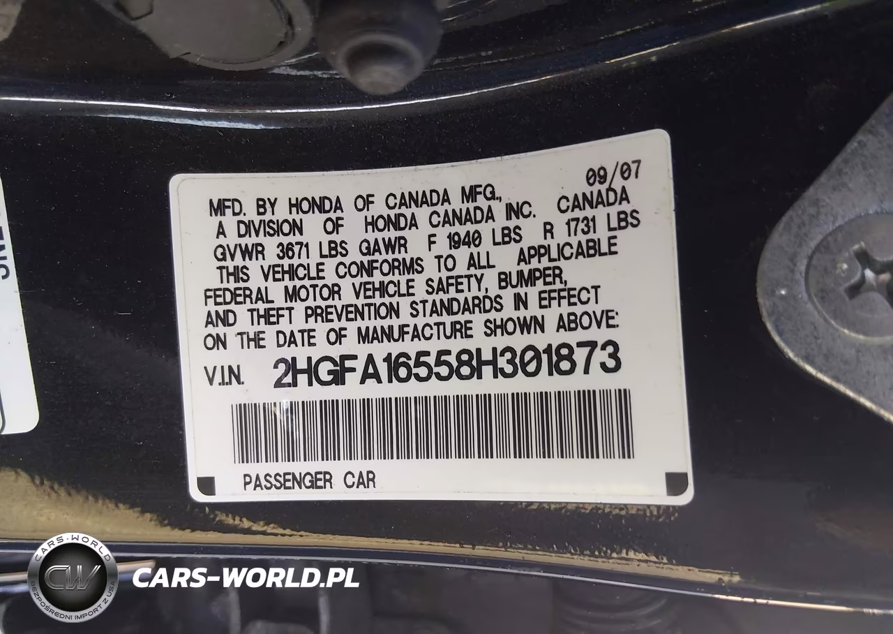 2008 Honda Civic Lx VIN:2HGFA16558H301873 - 9