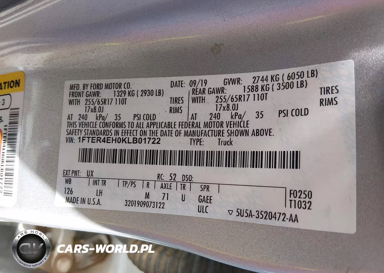 2019 Ford Ranger Xlt VIN:1FTER4EH0KLB01722 - 9