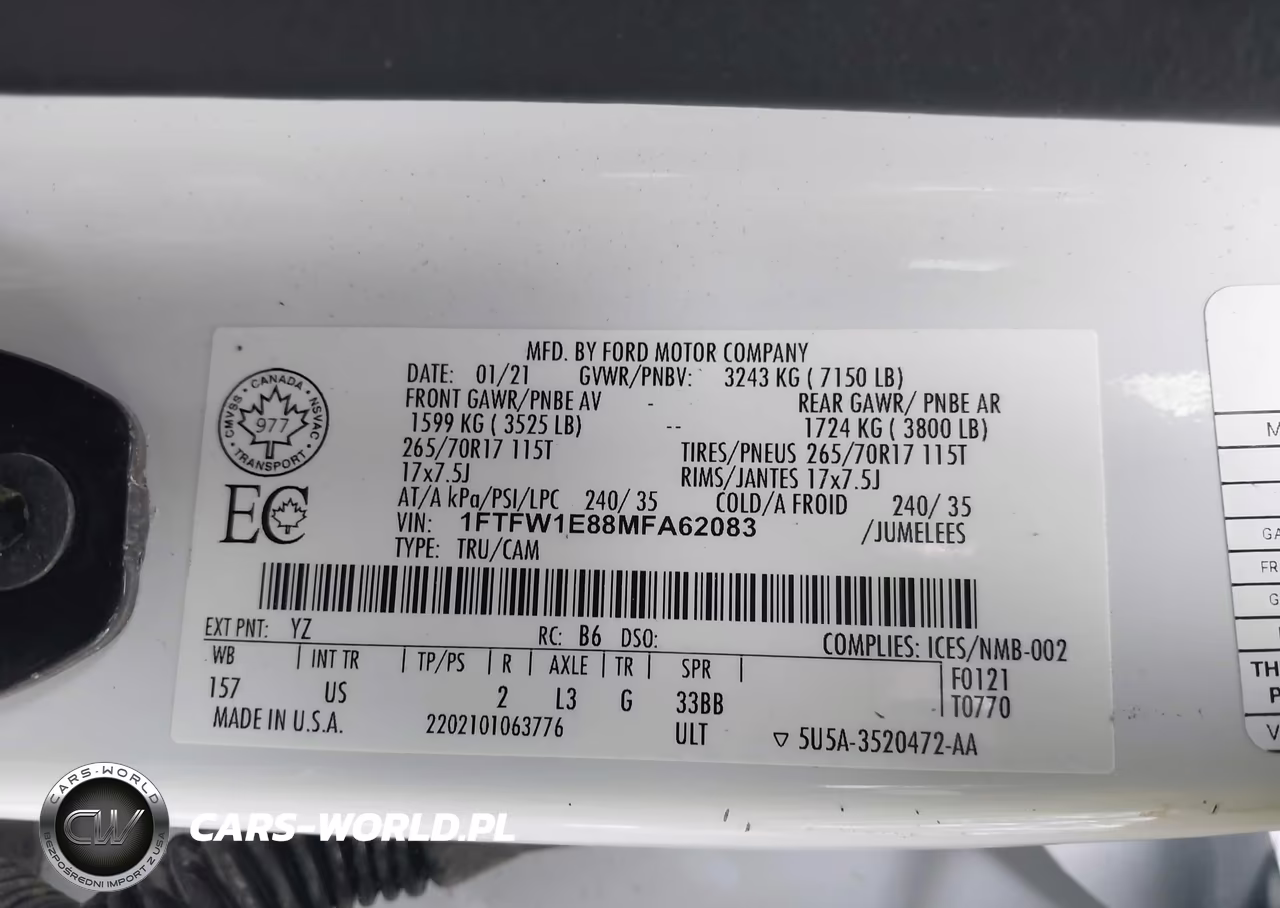 2021 Ford F-150 Xlt VIN:1FTFW1E88MFA62083 - 9