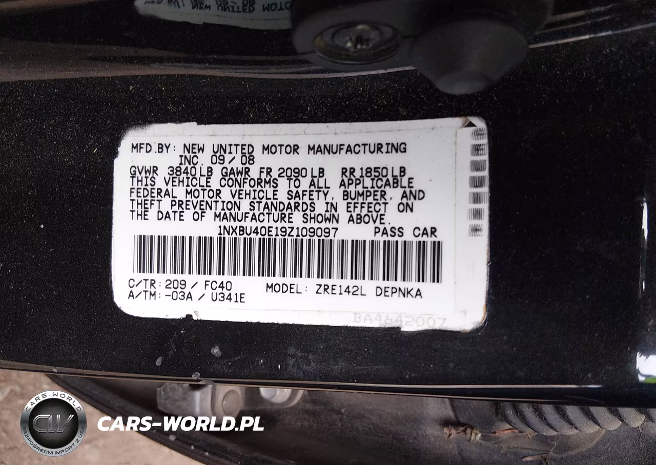 2009 Toyota Corolla Xle VIN:1NXBU40E19Z109097 - 9