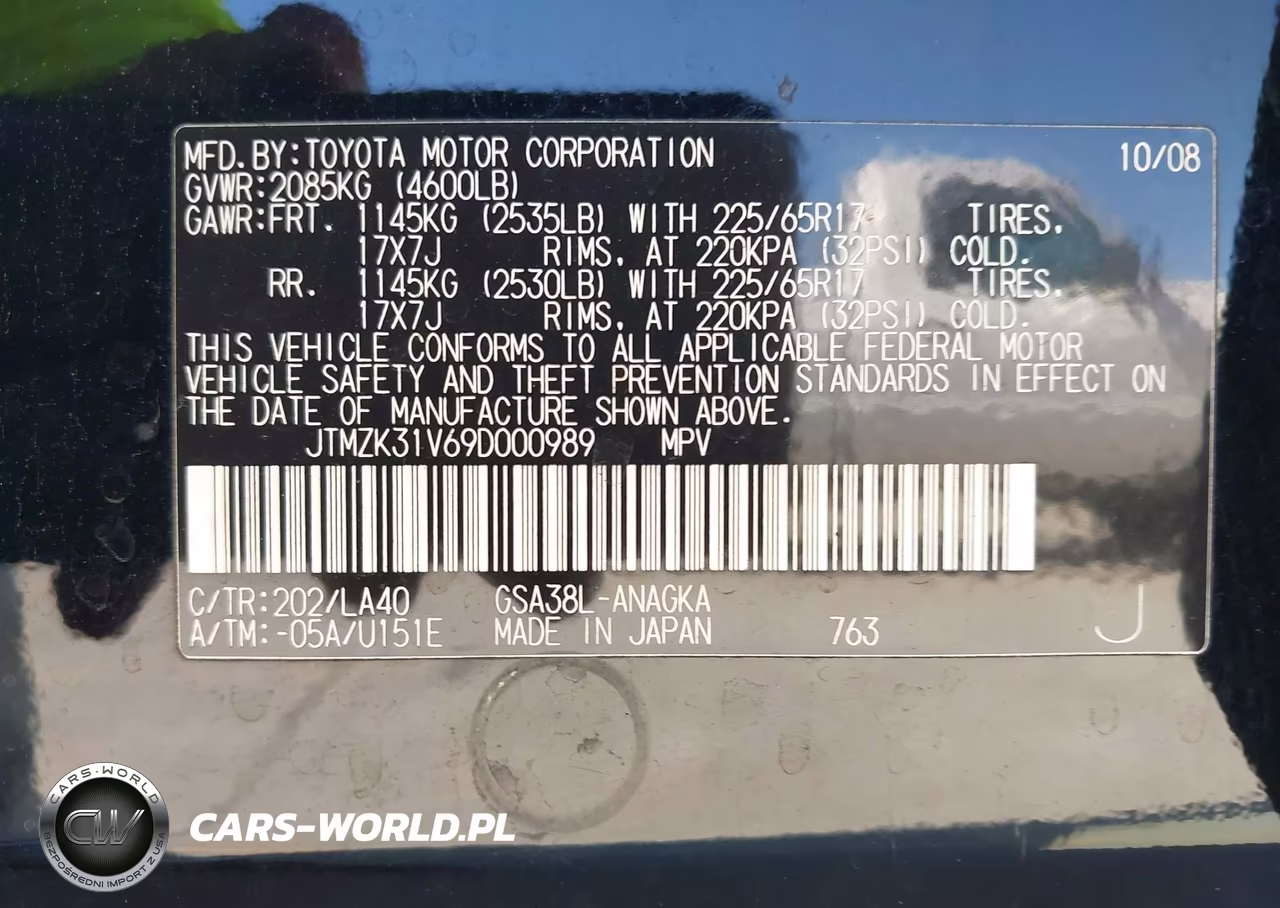 2009 Toyota Rav4 Limited V6 VIN:JTMZK31V69D000989 - 9