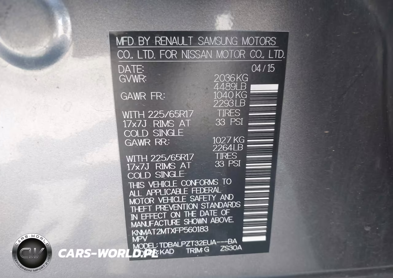 2015 Nissan Rogue S VIN:KNMAT2MTXFP560183 - 9