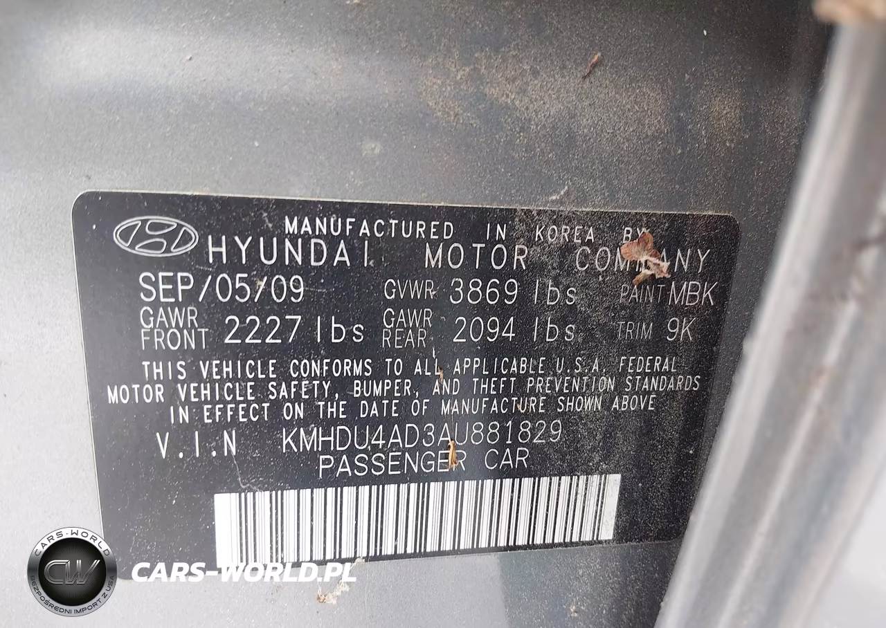 2010 Hyundai Elantra Gls VIN:KMHDU4AD3AU881829 - 9