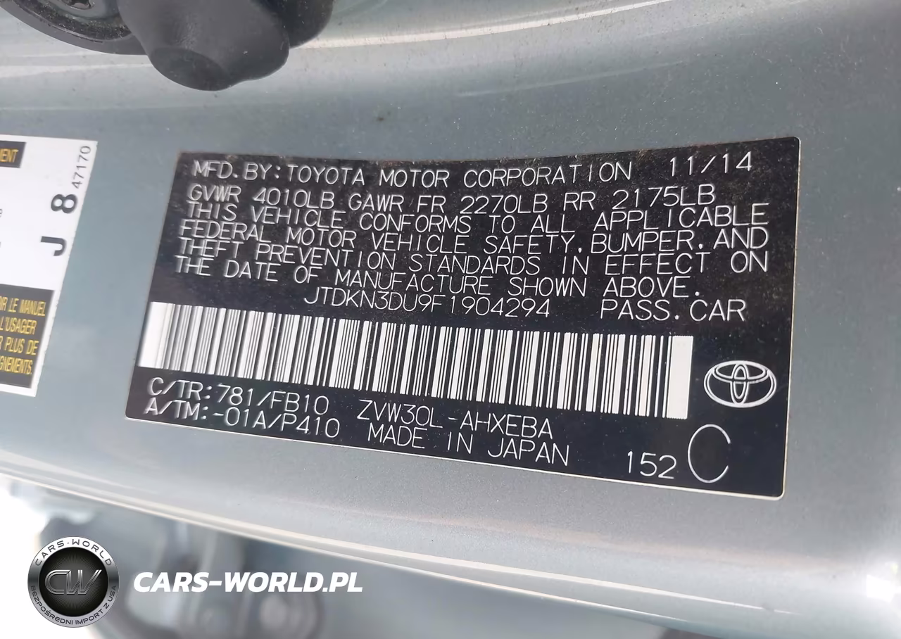 2015 Toyota Prius Three VIN:JTDKN3DU9F1904294 - 9