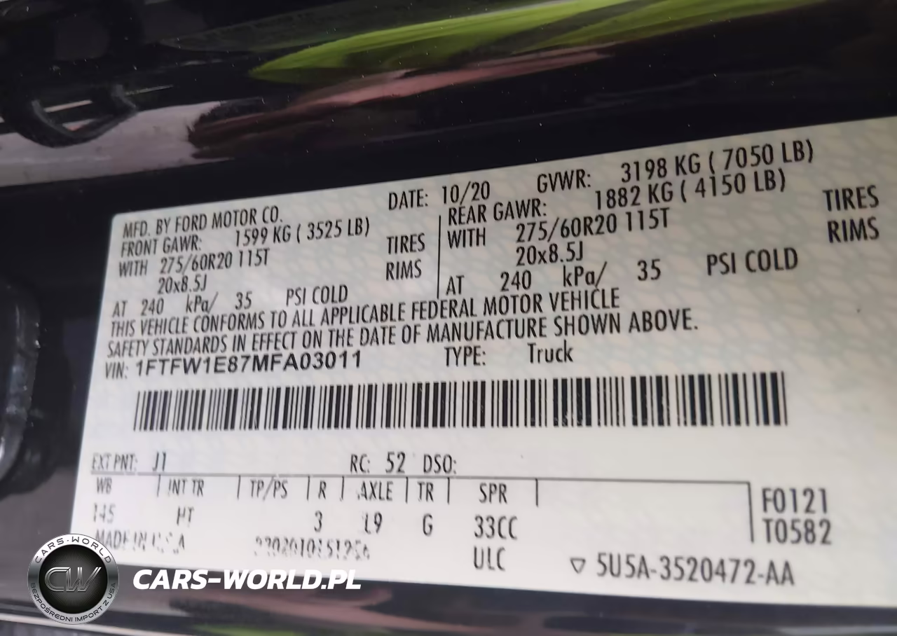 2021 Ford F-150 Lariat VIN:1FTFW1E87MFA03011 - 9