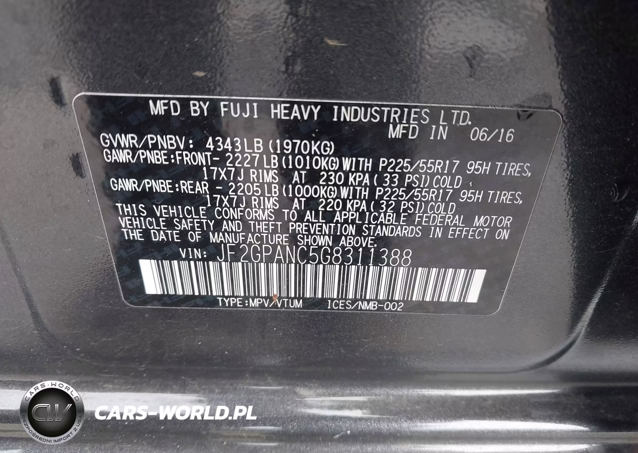 2016 Subaru Crosstrek 2.0I Limited VIN:JF2GPANC5G8311388 - 9
